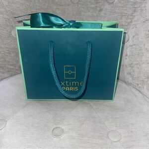 Extrime Paris Small Green Empty Paper Shopping Bag Rope Handles 6”X8”x 3.5”